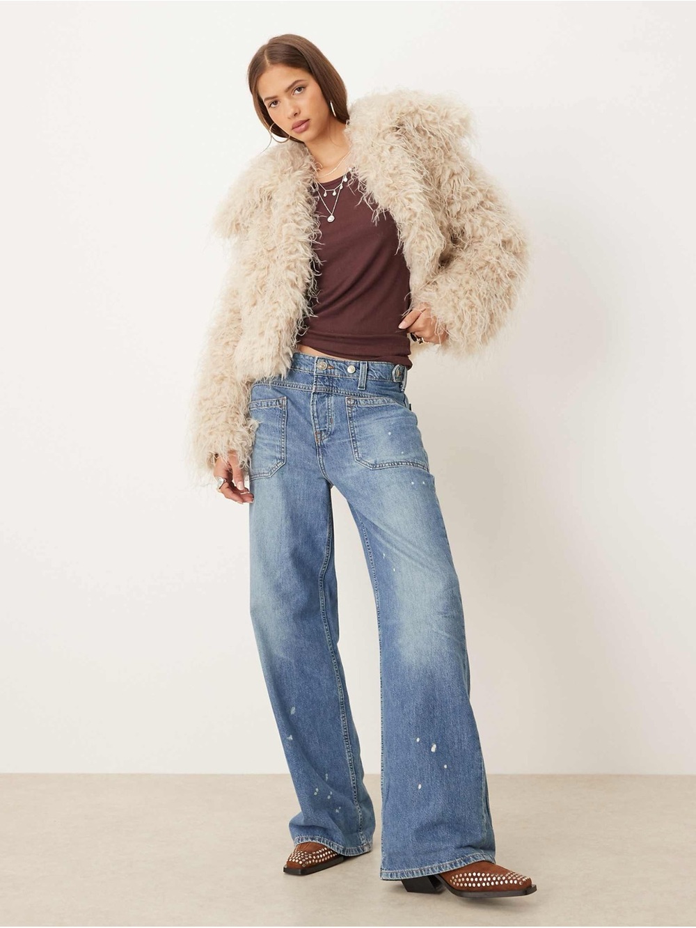 ๐ฏ๐น Free People ~ Moonlight Glam Faux Fur Jacket - Picture 2 of 14